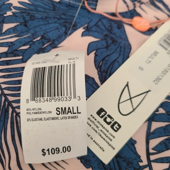 MINKPINK Cheeky One-Piece High-Leg Swimsuit, size S - Picture 5 of 5